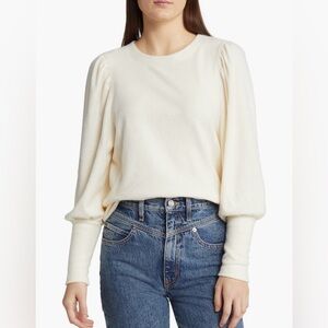 madewell cream puff sleeve sweater top